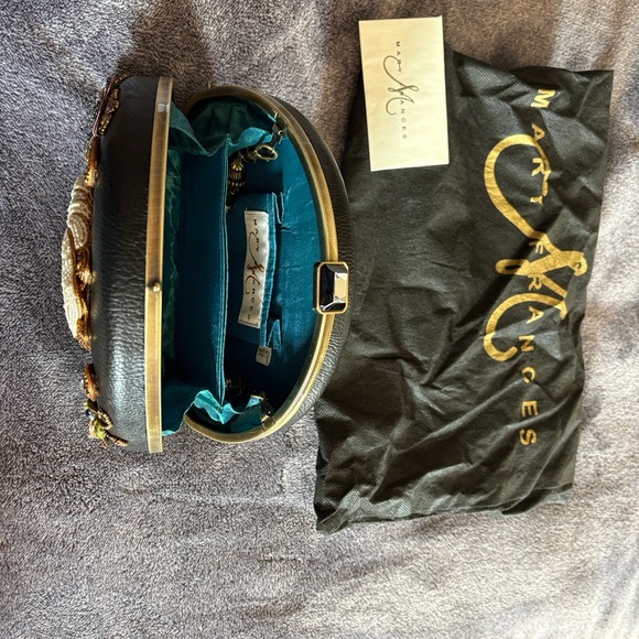 Mary Frances Black Floral Embellished Clutch - Picture 2 of 6